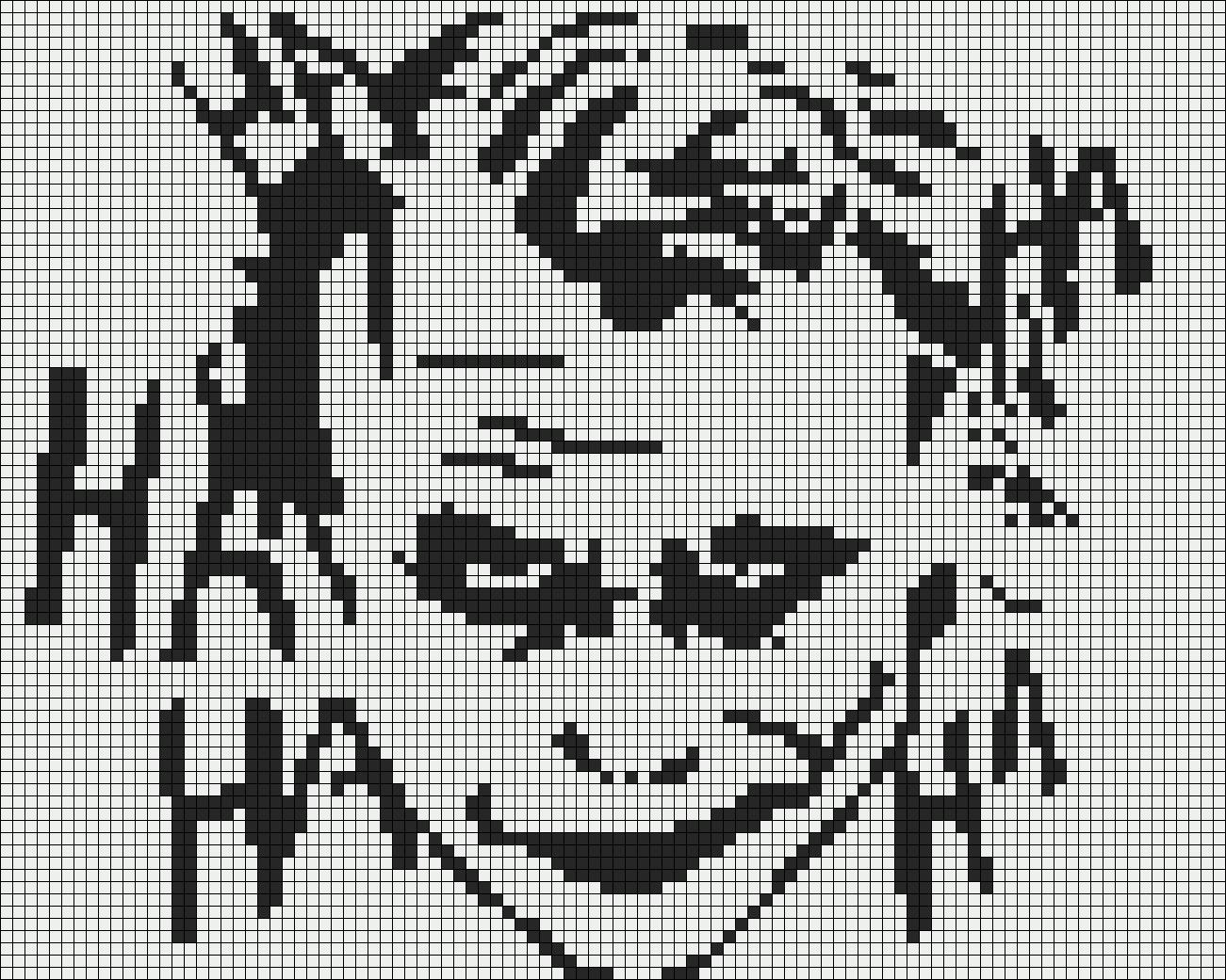 Minecraft Pixel Art Templates: The Joker