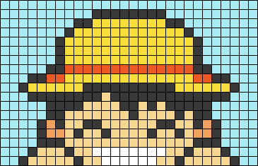 Minecraft Pixel Art Templates: Straw Hat Luffy  Pixel art, Minecraft pixel  art, Pixel art pattern