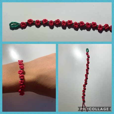 Tutorial for flower bracelet - Flower chain bracelet