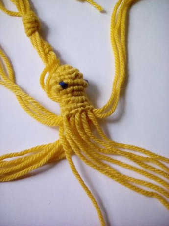 3D Macrame Frog - Second decrease round and back legs