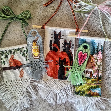 Macrame endings for alpha wallhangings & keychains