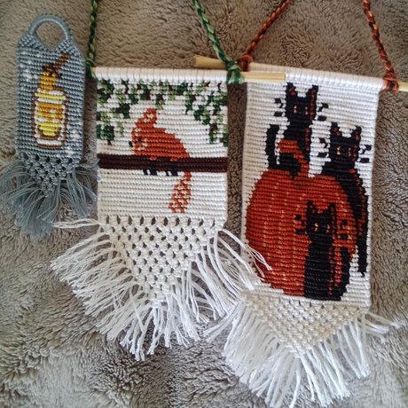 Macrame endings for alpha wallhangings & keychains